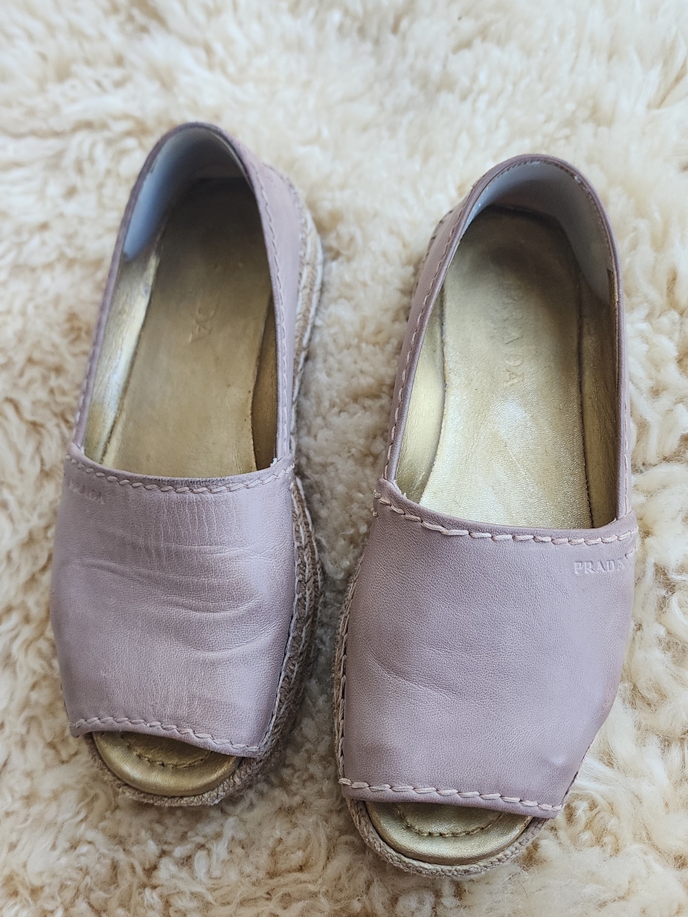 Prada  Leather Espadrille Flats